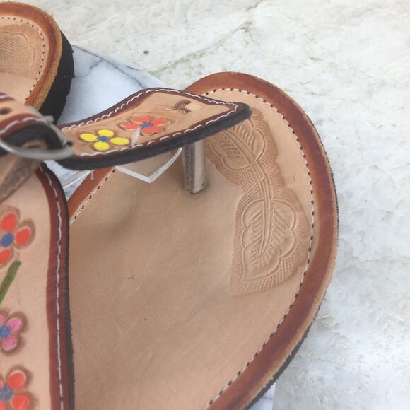 Hortega's Artesanias Authentic Mexican Leather Sandals Women's Size 9 - Picture 6 of 16